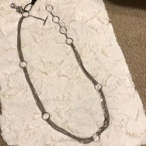 AX Armani Exchange Silver Chain Link Circle Charm Fashion statement belt